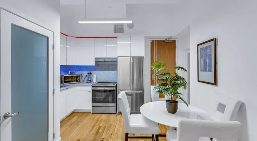 hwh suite kitchen and living area