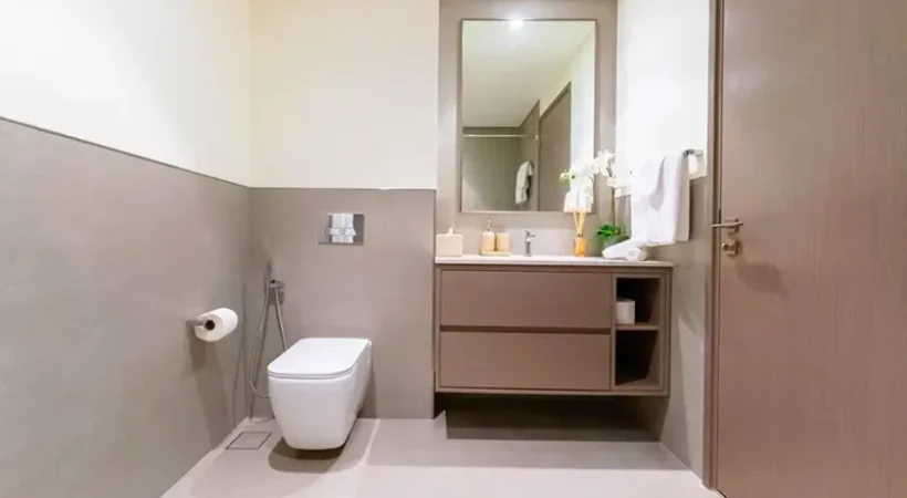 modern bathroom with marble finishes